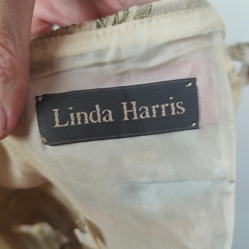 Vintage 90s Linda Harris Corset Top Womens Small Floral Tapestry Lace-up Fairy - Picture 8 of 10